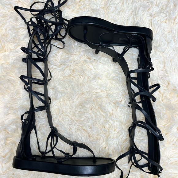 Free People Gladiator Sandals Black Leather Size 6.5 - Picture 14 of 14